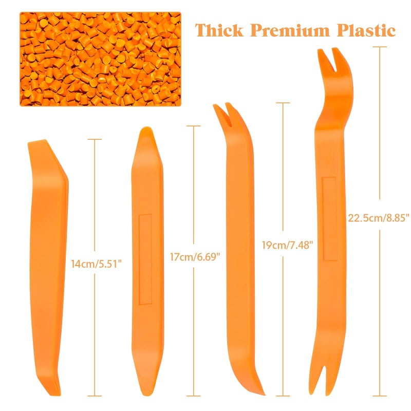 KLTECH 4Pcs Auto Door Clip Panel Trim Removal Tool Kits Thick Plastic Car Tools for Car Dash Radio Audio Installer Pry Tool with Paper Box - Image 2